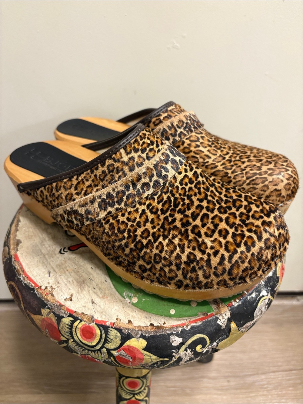 Leopard Print Women's Clogs Mule - Brown Leopard Slip-On